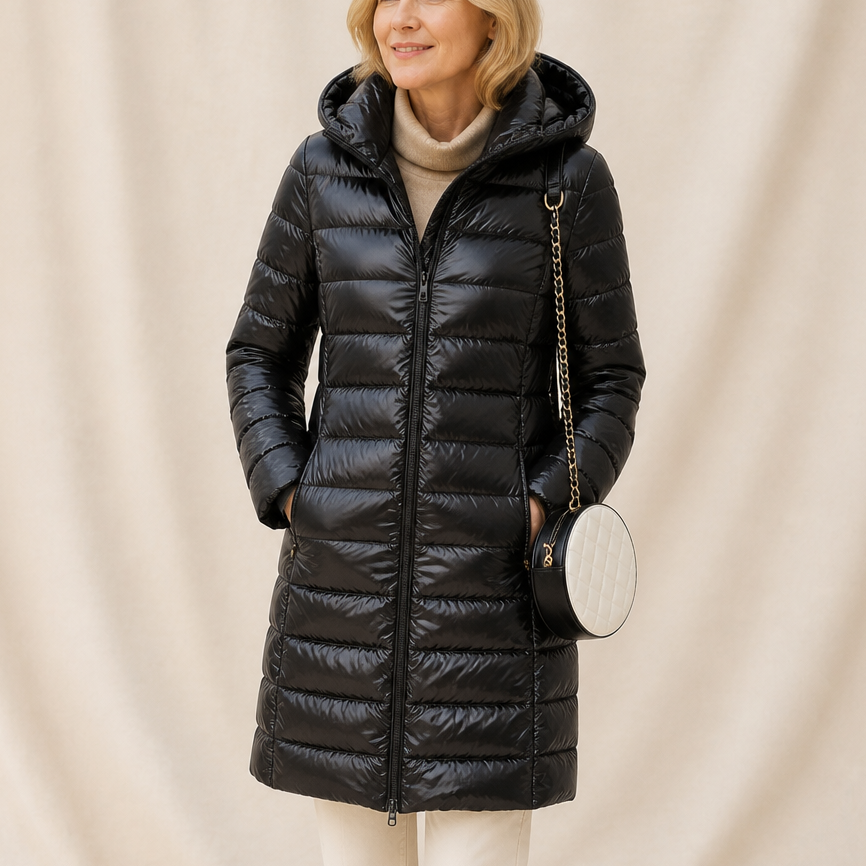 Veluna | Long Puffer Coat – Lichtgewicht Warmte voor Vrouwen
