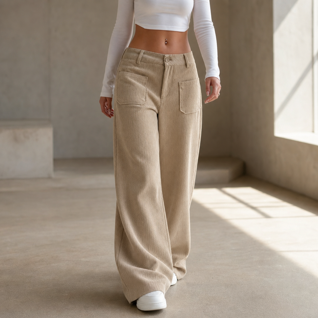 Cordelle | High-Waisted Wide-Leg Hose – Bequeme Passform für Frauen