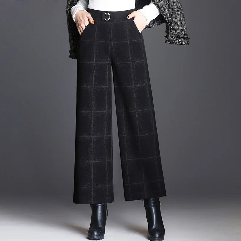 Beatrix | Checkered Wide-Leg Trousers – Eleganter Look für Damen