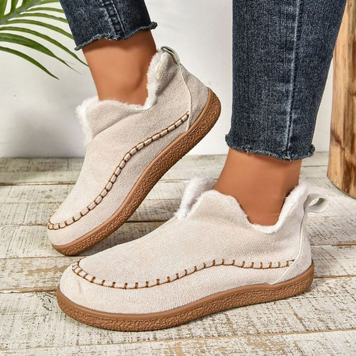 Camila | Suede Moccasin Loafers – Fleece-Lined für Frauen