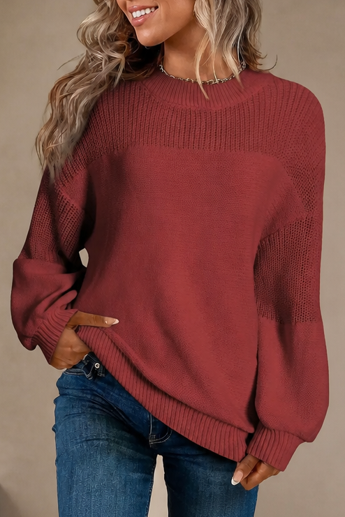 Cozelin | Oversized Knit Sweater in Navy Blue