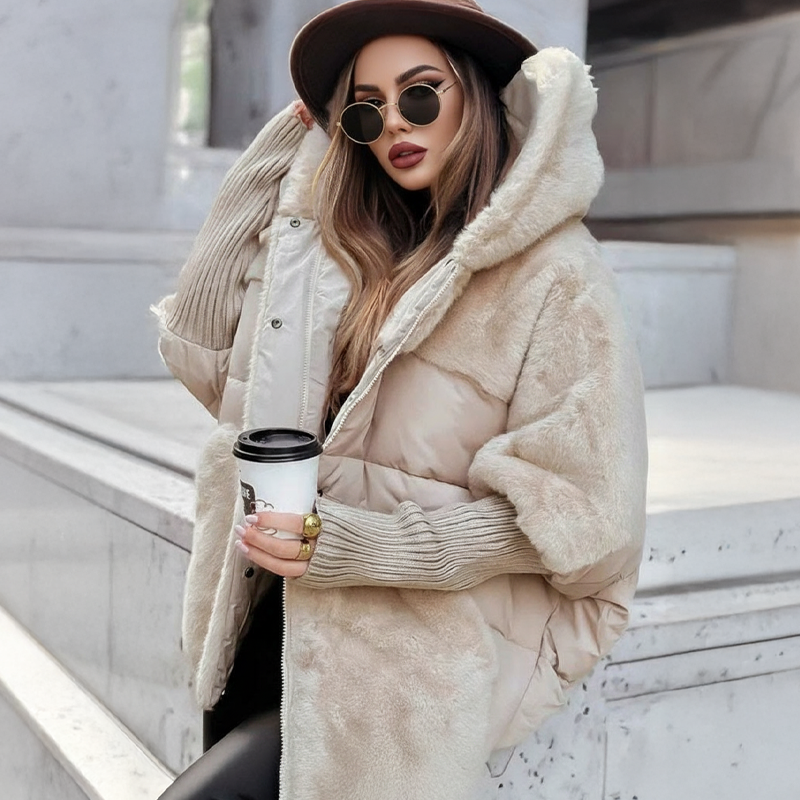 Cozevia | Quilted Hooded Jacket – Oversized Style for Women