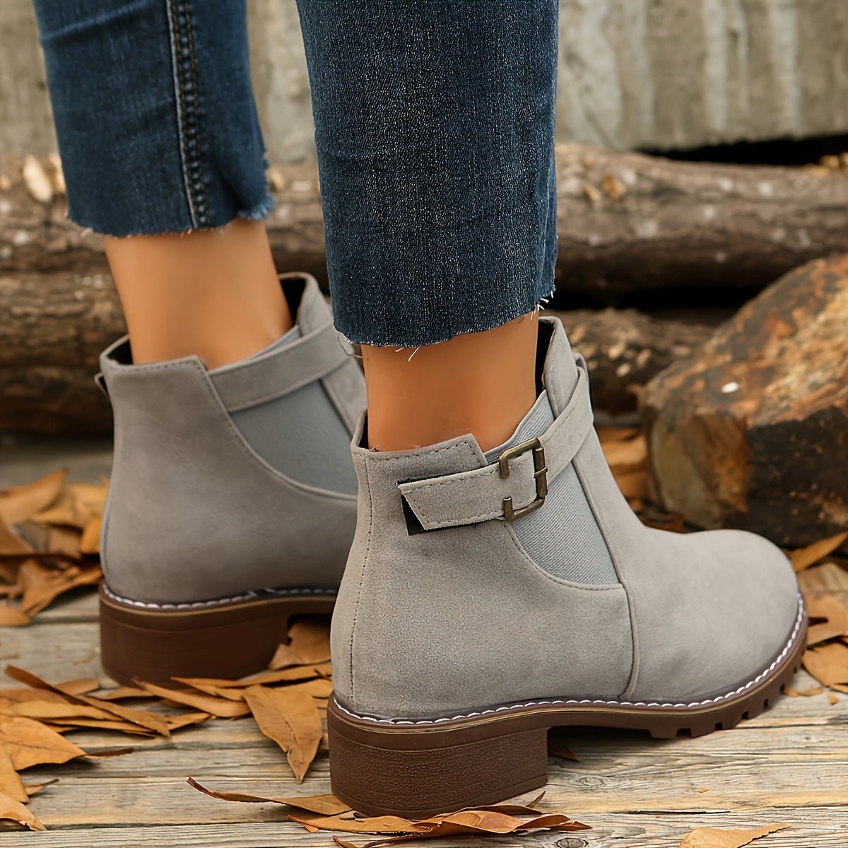 Nerida | Chelsea-Stiefeletten – Blockabsatz mit Schnallenriemen für Damen