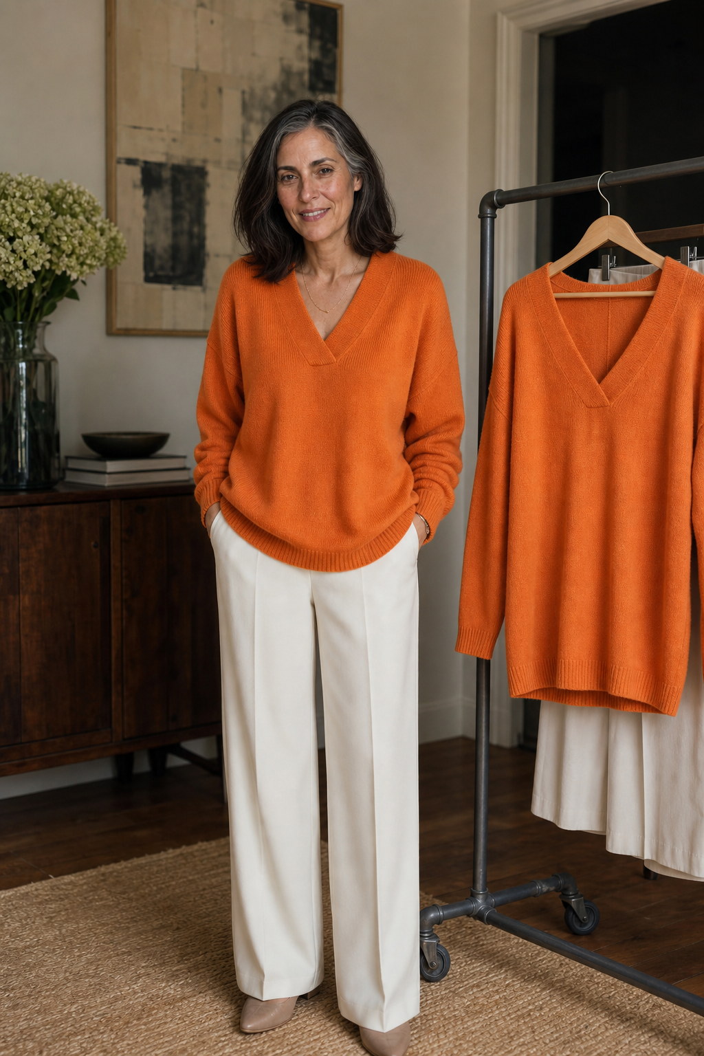Softline | Ribbed V-Neck Knit Sweater – Casual Comfort for Women