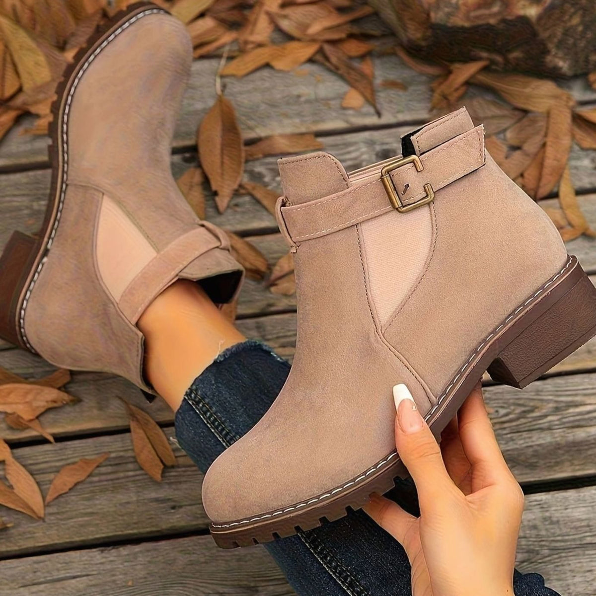 Katrina | Chelsea Boots – Damen Stiefeletten mit Blockabsatz