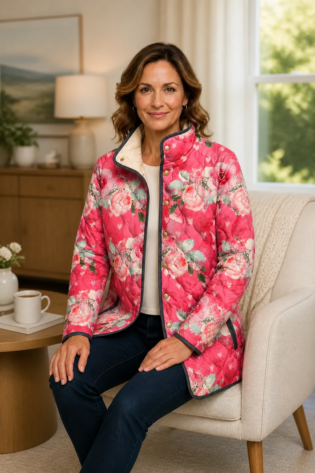 Wearbella | Floral Print Quilted Puffer Jacket – Elegant Comfort