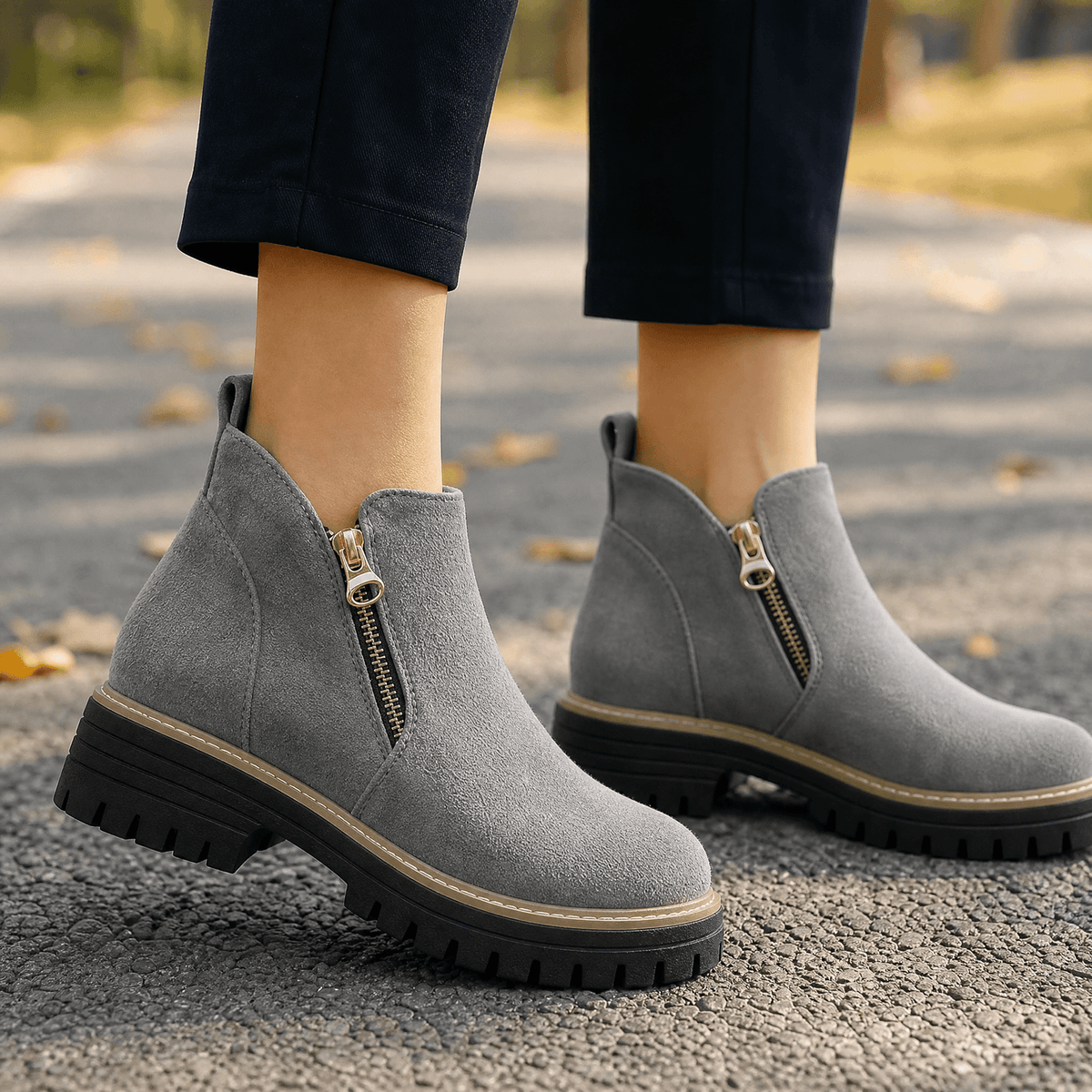 Stepara | Chelsea Boots – Bequeme Suede Stiefeletten mit seitlichem Reißverschluss