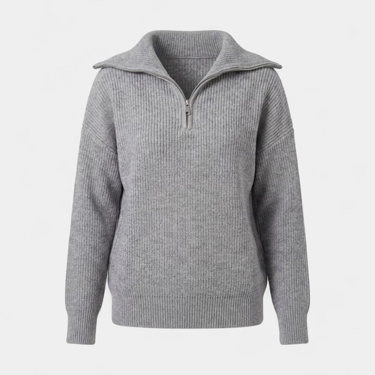 Ophira | Chunky Knit Sweater mit Halber Zip-Kragen