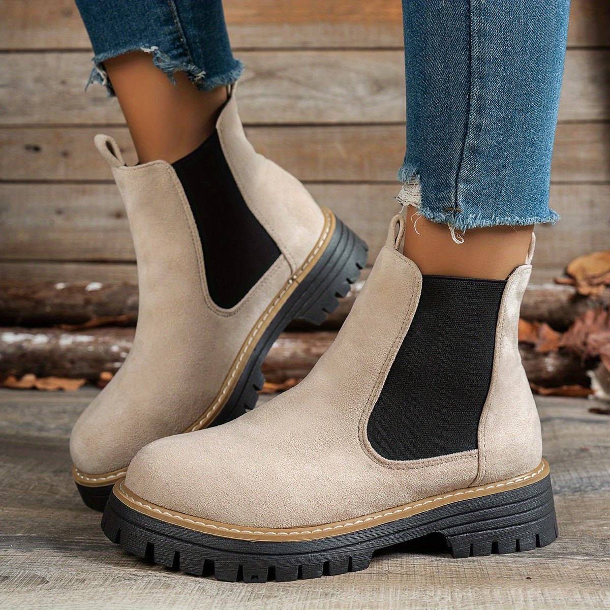 Mehetabel | Chelsea-Stiefeletten mit Profilsohle für Damen