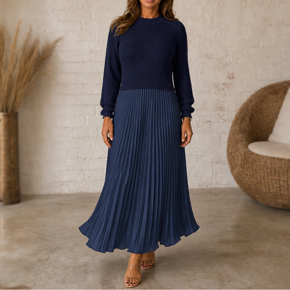Wearbella | Kleider mit Strick-Oberteil und Plisseerock