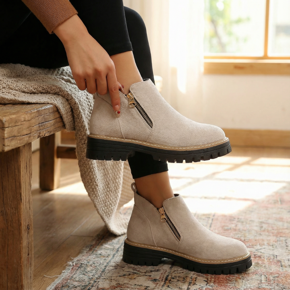 Stepara | Chelsea Boots – Bequeme Suede Stiefeletten mit seitlichem Reißverschluss