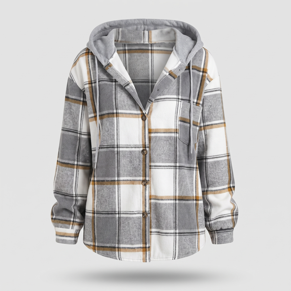 Highland | Hooded Coat – Gemütlicher Plaid-Stil für Frauen