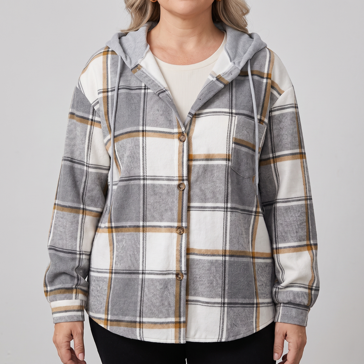 Highland | Hooded Coat – Gemütlicher Plaid-Stil für Frauen