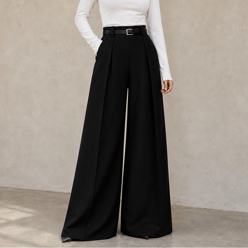 Elonga | Hochtaillierte, Weite Hose – Eleganter Stil für Frauen