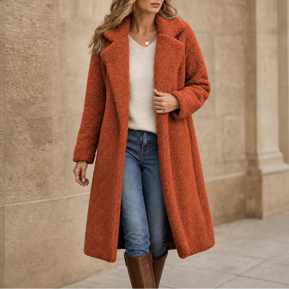 Veloura | Teddy Mantel – Langer und Kuscheliger Style für Damen