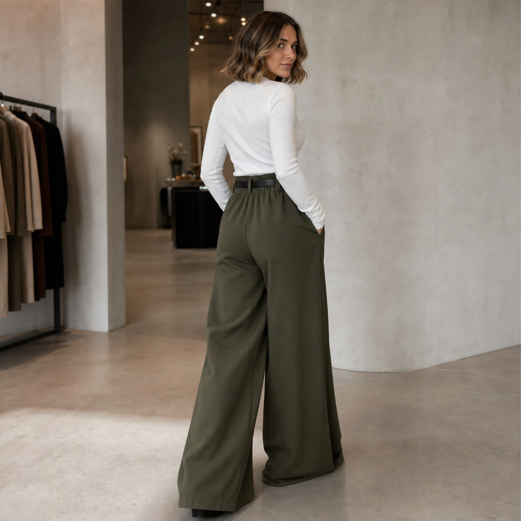 Elonga | Hochtaillierte, Weite Hose – Eleganter Stil für Frauen