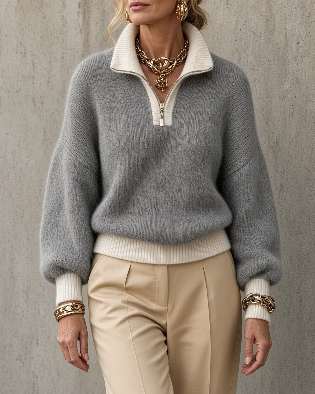 Monica | Zip Sweater – Vintage-inspirierter Look für Damen
