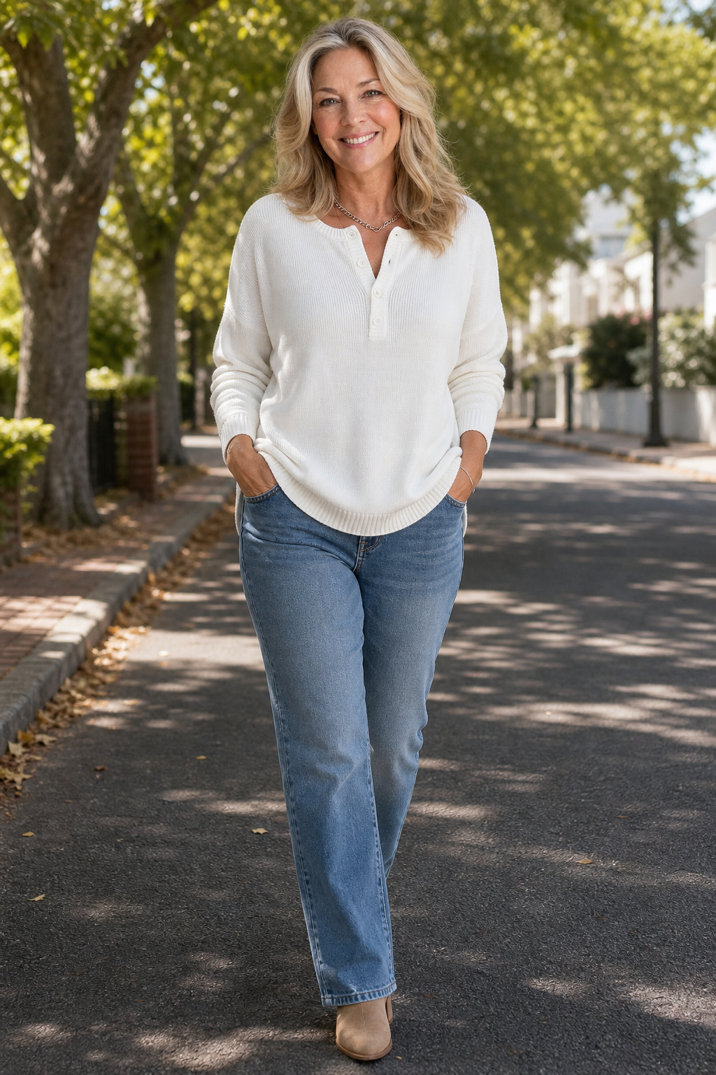 Wearbella | Knit Sweater – V-Hals met Knopen voor Dames