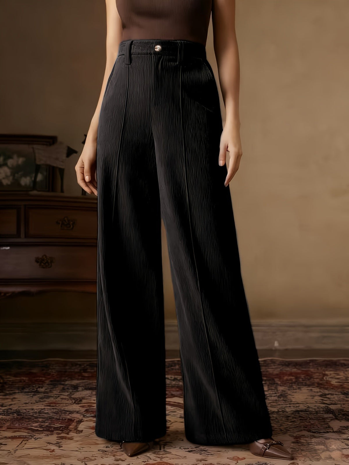 Brevaine | High-Waisted Wide-Leg Trousers für Frauen