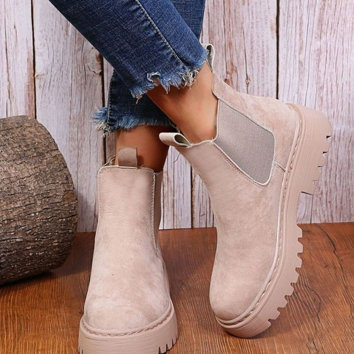 Greta | Chelsea Boots – Bequeme Plateau Stiefeletten für Damen