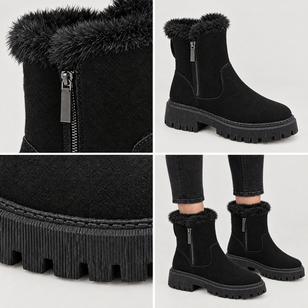 Klara | Winter Ankle Boots – Cleated Sole Style für Damen