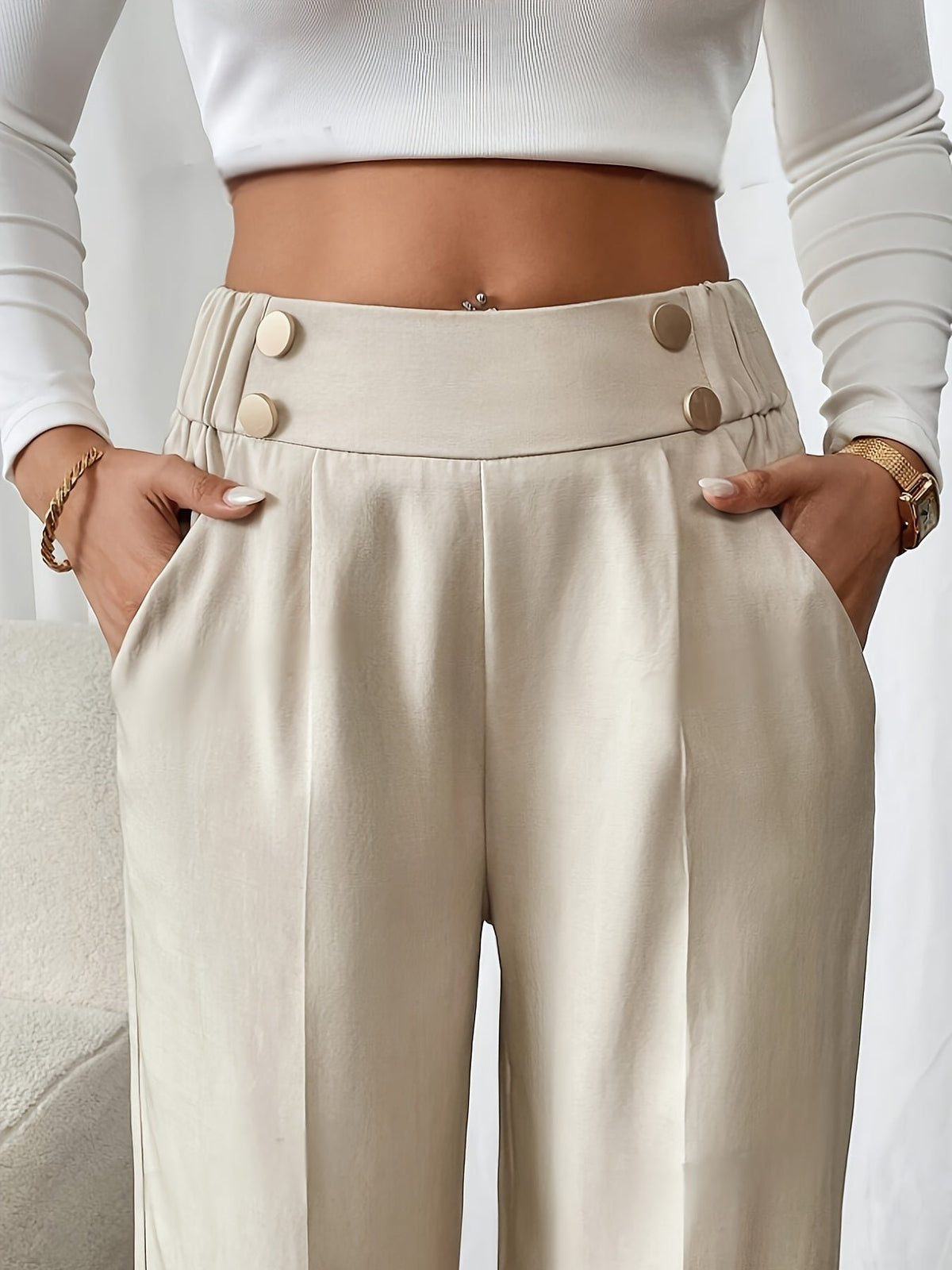 Stella | Hochtaillierte Weite Hosen – Bequeme und Stilvolle Kombination für Damen