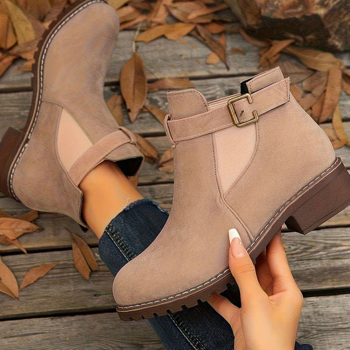 Katrina | Chelsea Boots – Damen Stiefeletten mit Blockabsatz