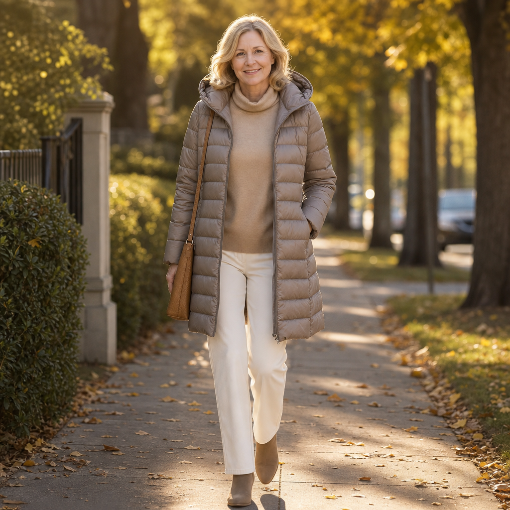 Veluna | Long Puffer Coat – Lichtgewicht Warmte voor Vrouwen