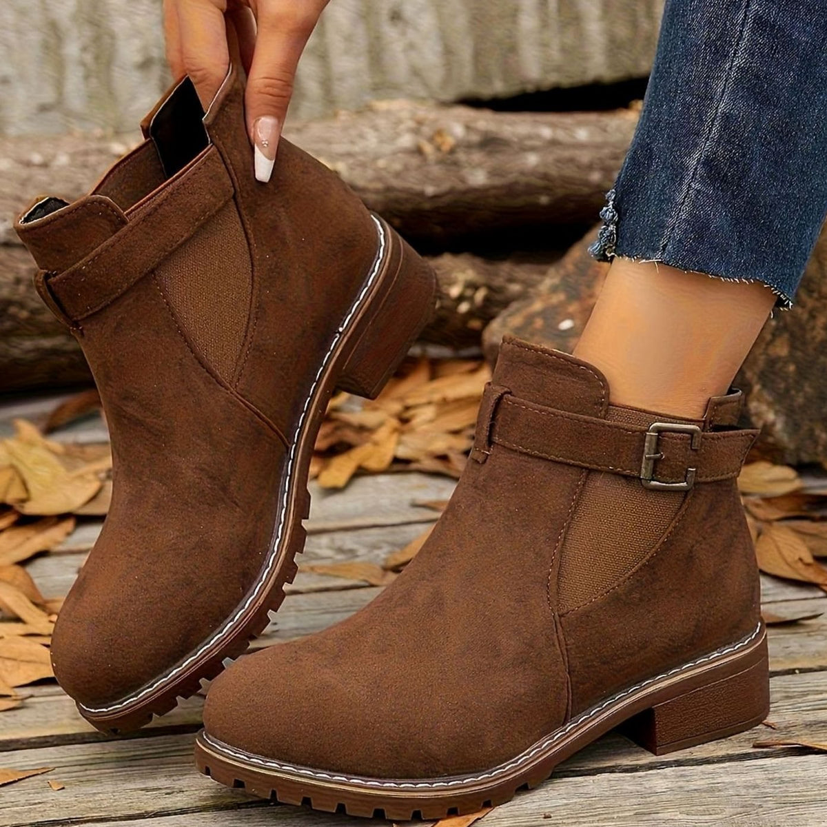 Katrina | Chelsea Boots – Damen Stiefeletten mit Blockabsatz