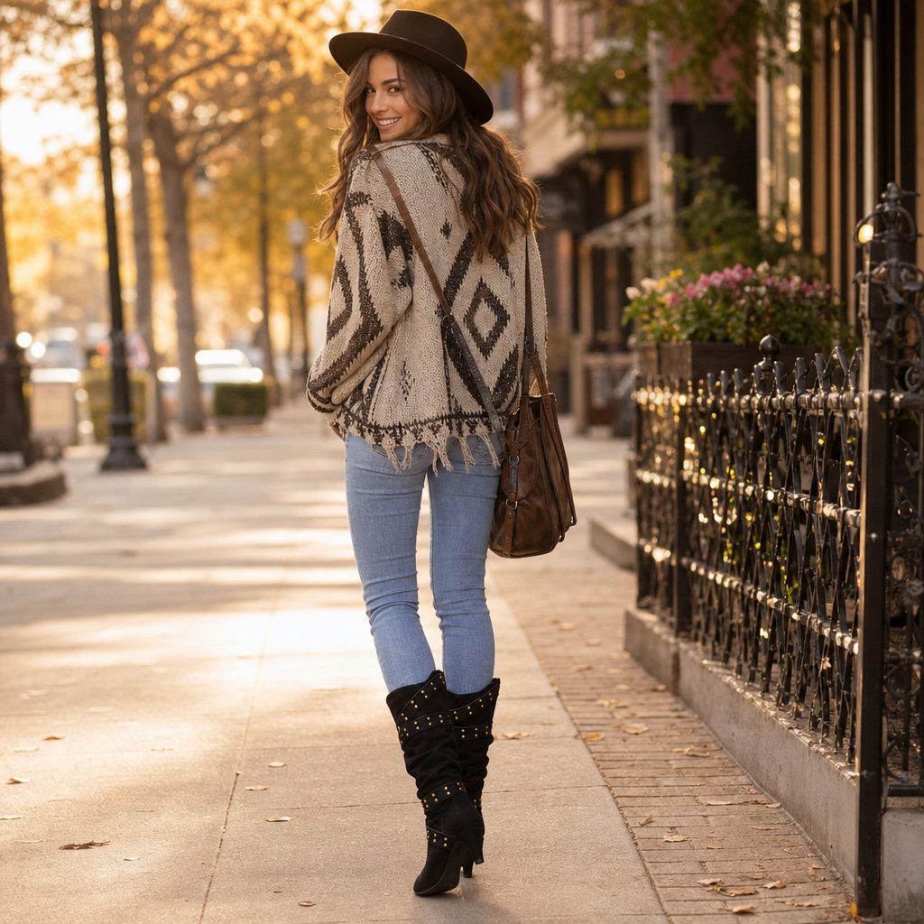 Rivella | Slouch Knee-High Boots mit Nieten