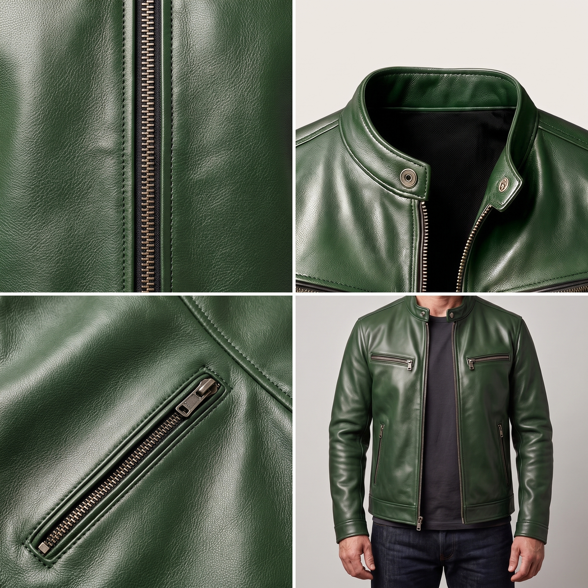 Cadence | Cafe Racer Leather Jacket – Stylish Genuine Leather für Männer