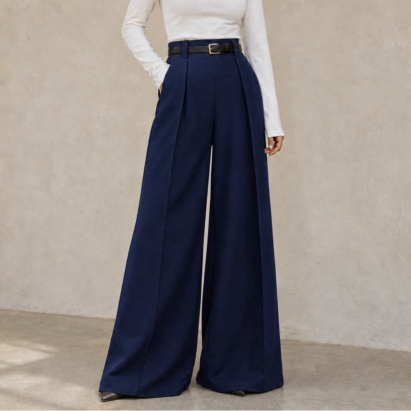 Elonga | Hochtaillierte, Weite Hose – Eleganter Stil für Frauen
