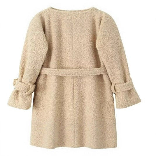 Drune | Langer Teddy-Mantel – Kuscheliger Trench-Stil für Damen