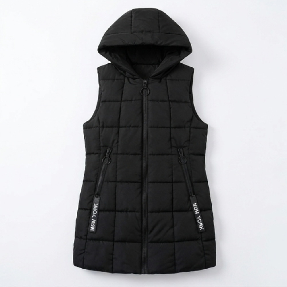 Covara | Long Quilted Puffer Vest - Met Capuchon voor Vrouwen