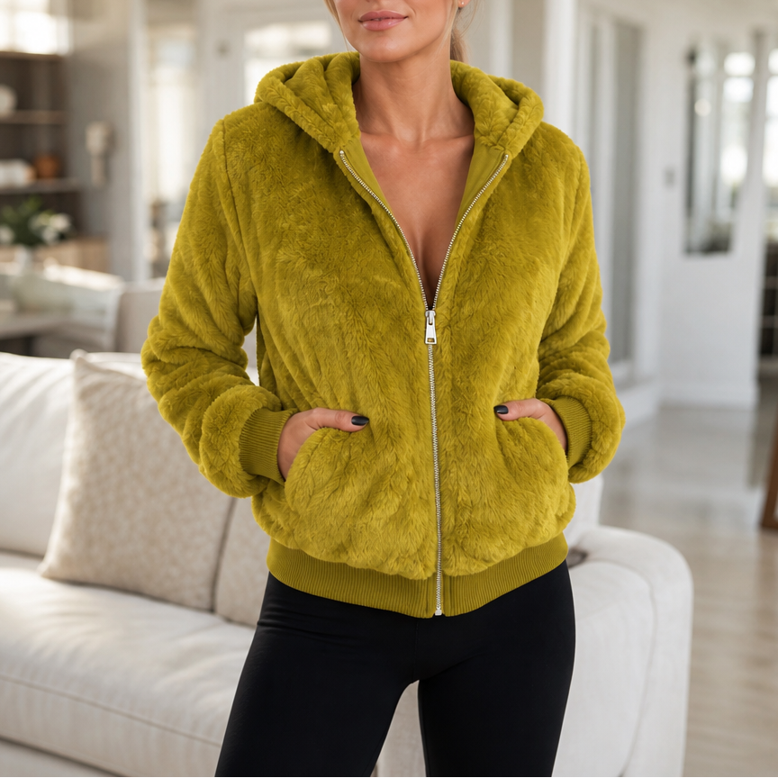 Wearbella | Kapuzenjacke aus Kunstpelz mit Reißverschluss