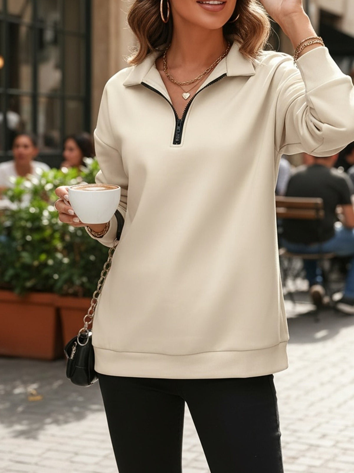 Gwyneth | Relaxed Half-Zip Sweatshirt – Bequemer Stil für jeden Tag