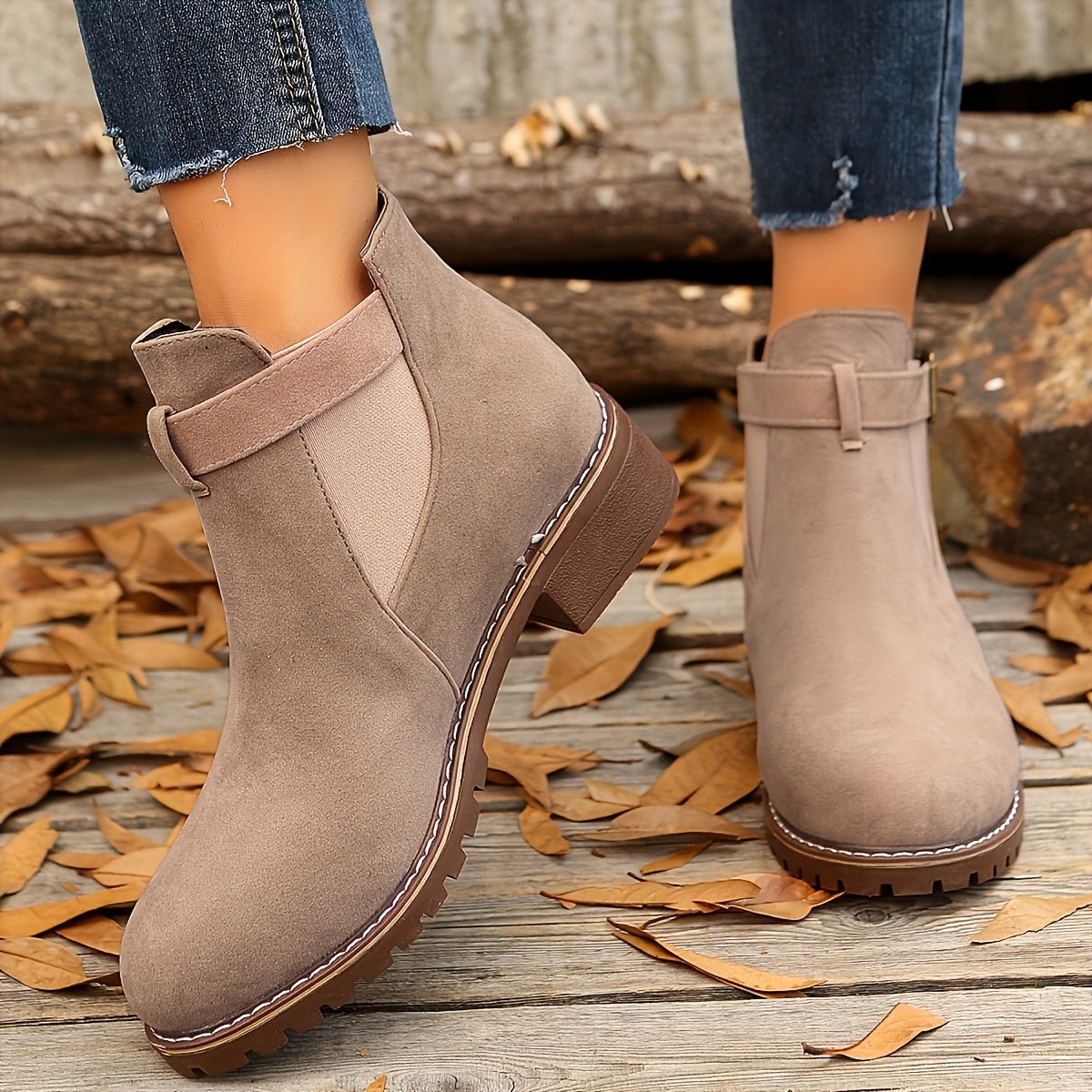 Nerida | Chelsea-Stiefeletten – Blockabsatz mit Schnallenriemen für Damen