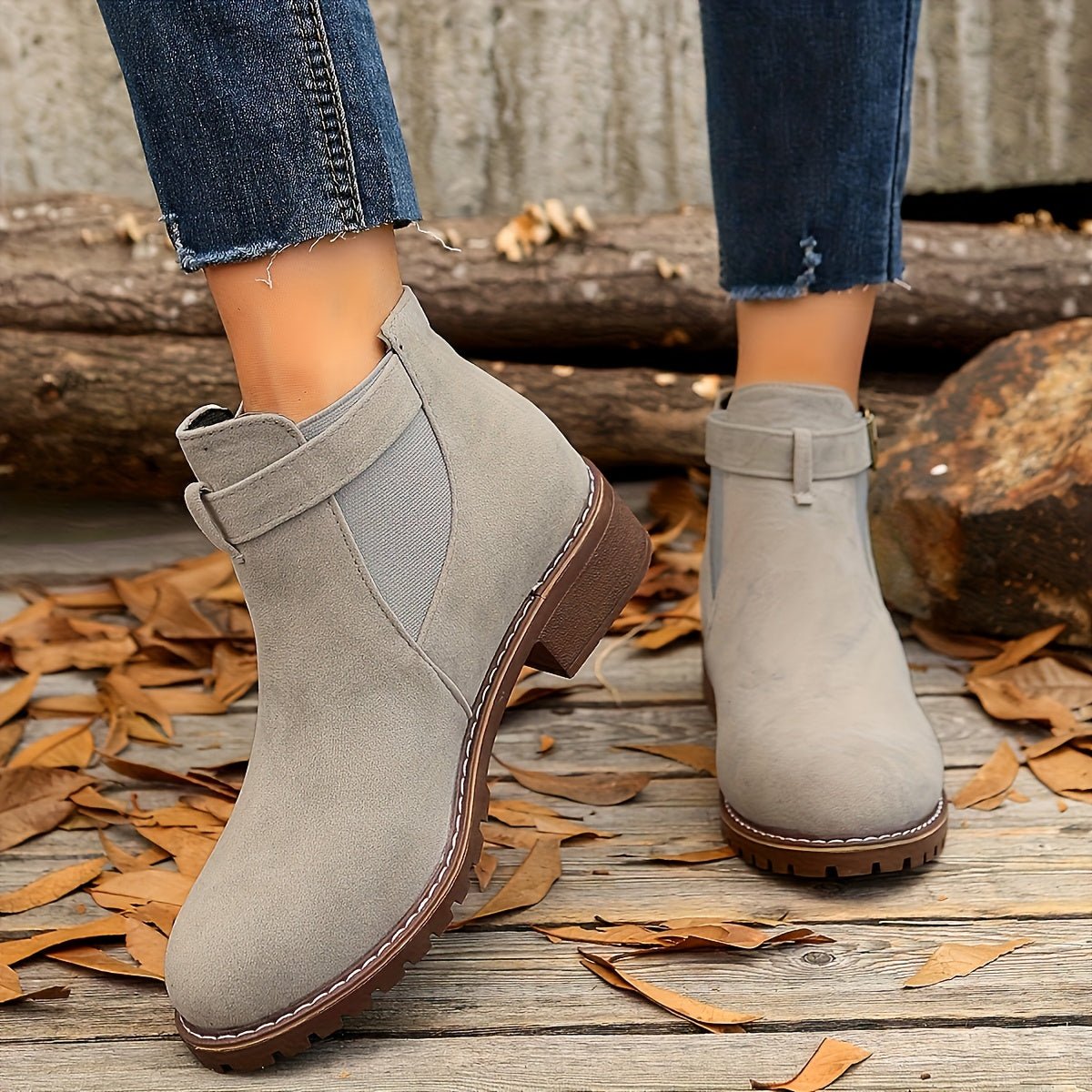Nerida | Chelsea-Stiefeletten – Blockabsatz mit Schnallenriemen für Damen