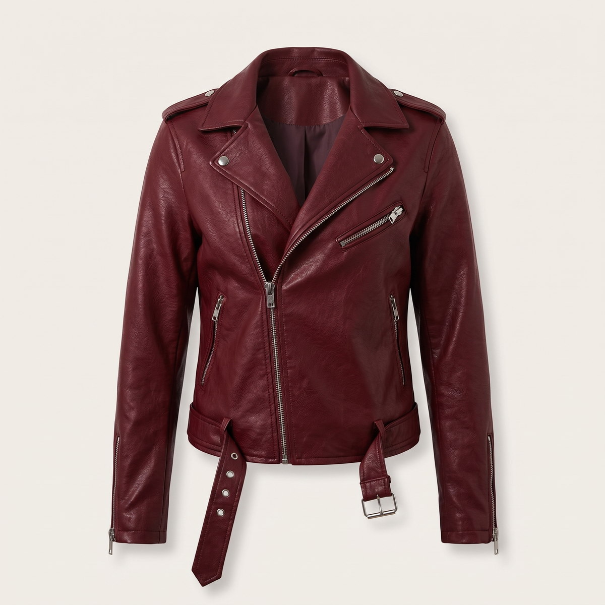 Rosa | Bikerjacke – Eleganter Schnitt mit Gürtel für Frauen