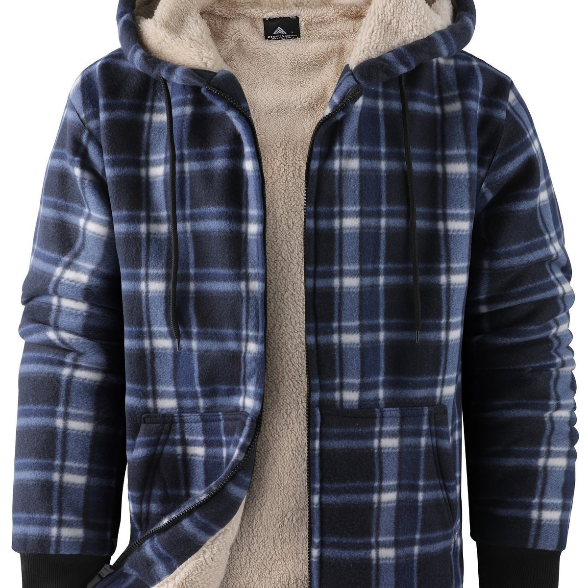 Declan | Zip-Up Hooded Jacket – Cozy Plaid Design for Men