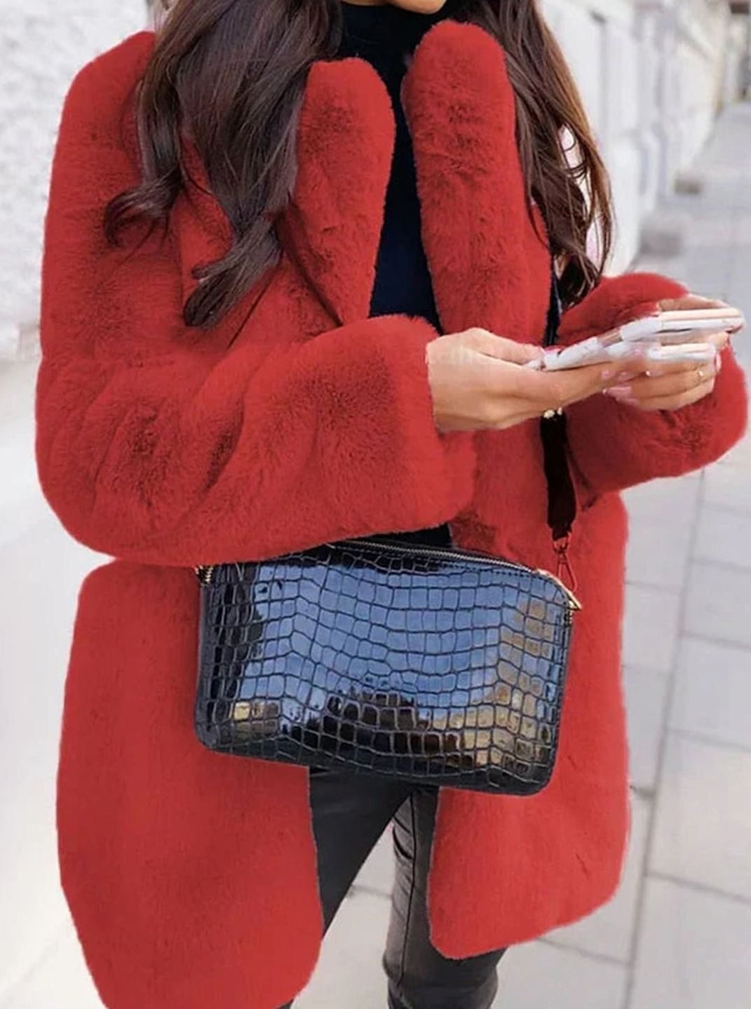 Luisa | Kunstfellmantel – Eleganter Langer Teddyjacke für Damen