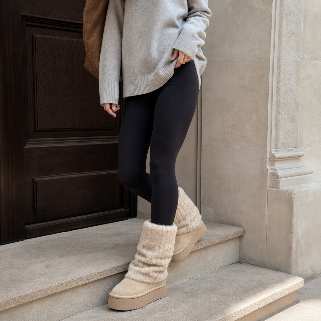 SnugLift | Plattform Winter Boots – Bequeme Mid-Calf mit Kunstfell