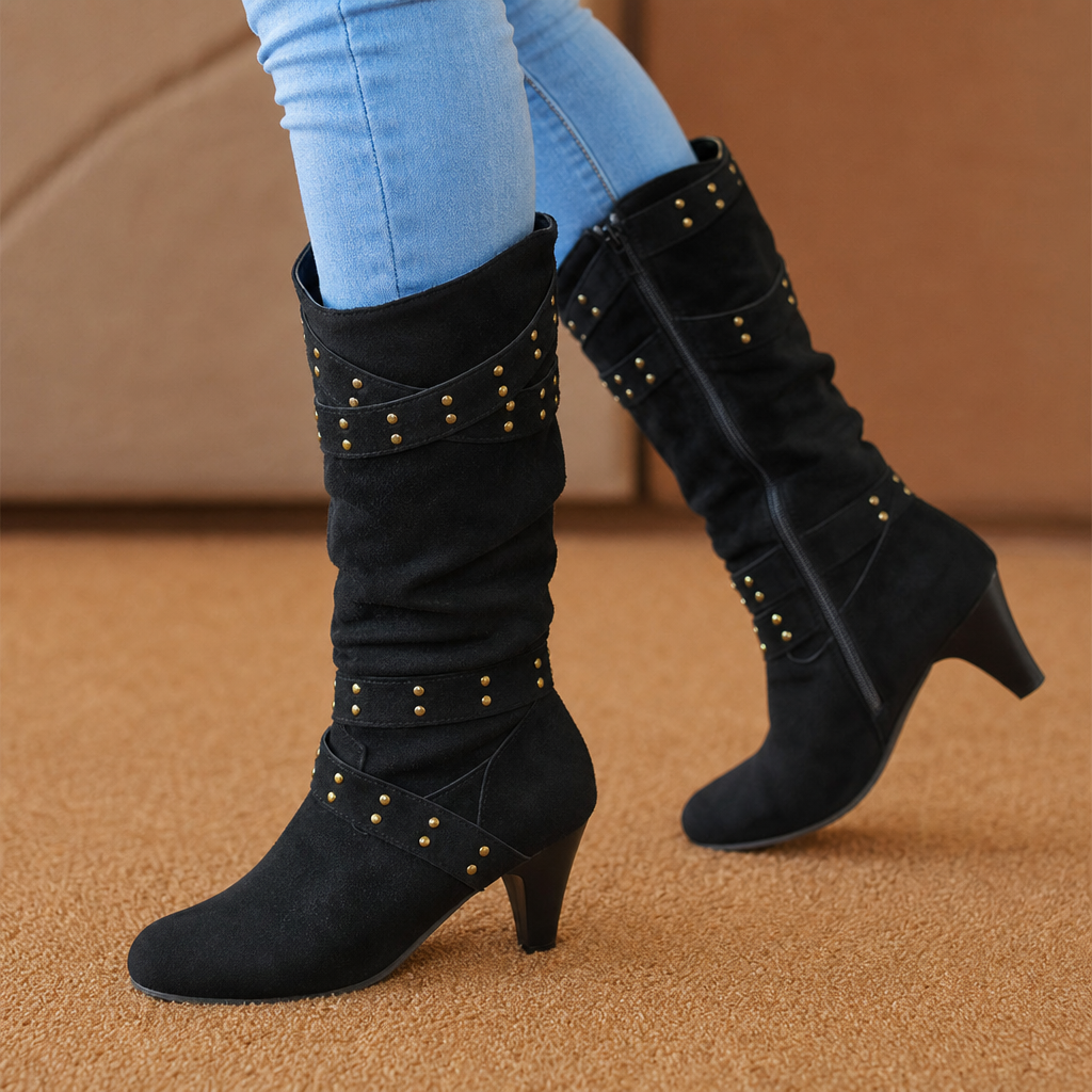Rivella | Slouch Knee-High Boots mit Nieten