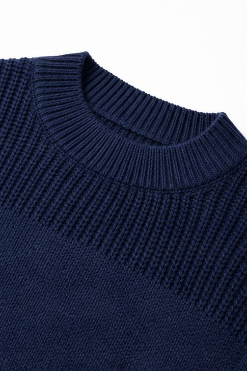 Cozelin | Oversized Knit Sweater in Navy Blue