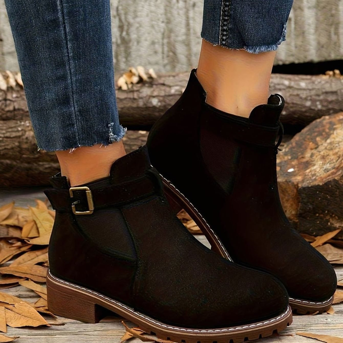 Katrina | Chelsea Boots – Damen Stiefeletten mit Blockabsatz