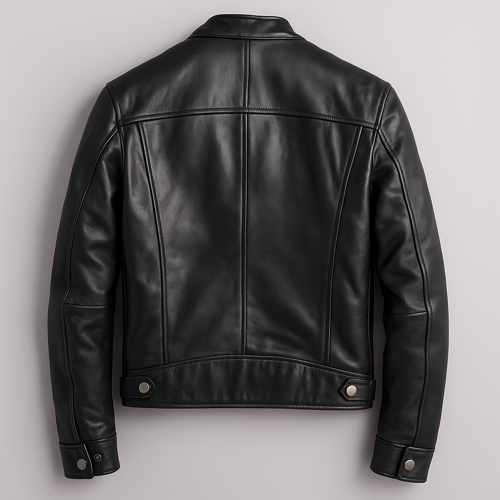 Casper | Lederjacke mit hohem Kragen – Strukturiertes Design für Männer