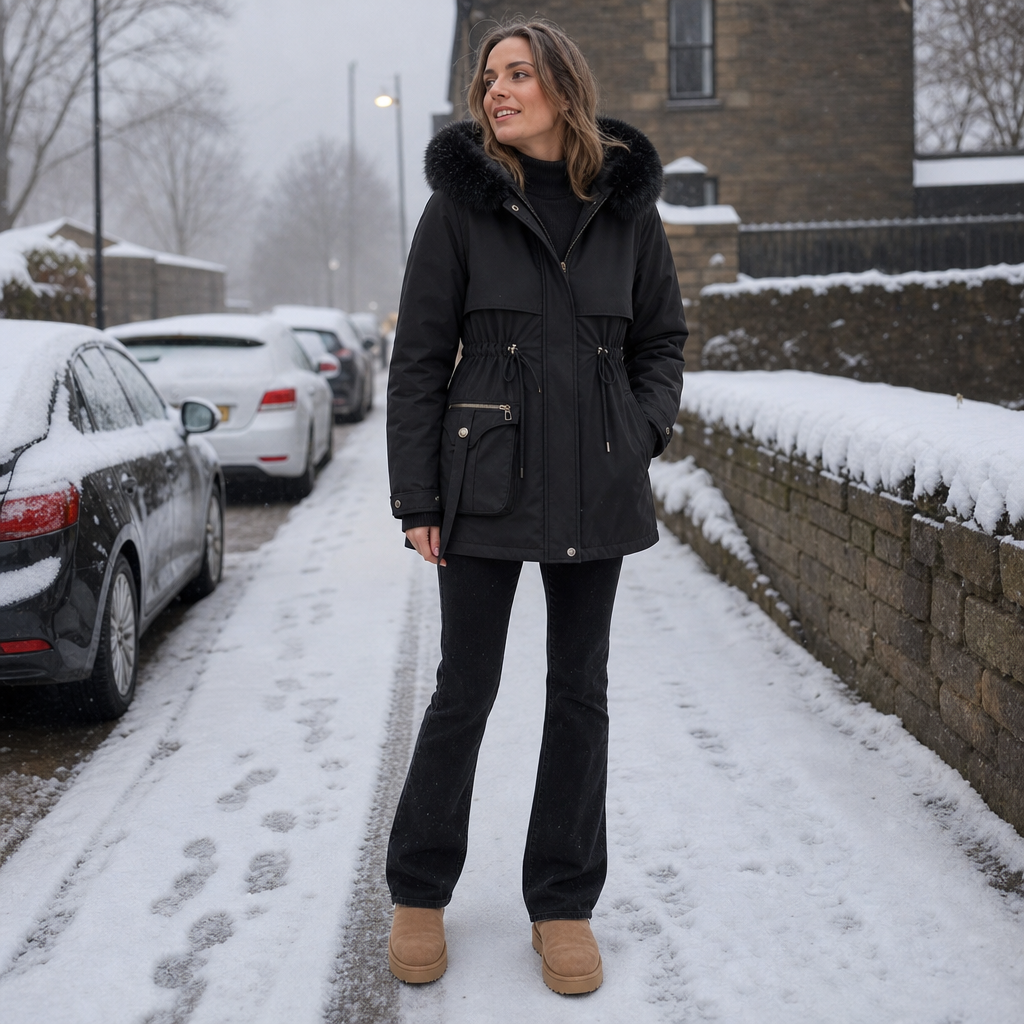 Duvella | Puffer Coat met Faux Fur Hood voor Dames