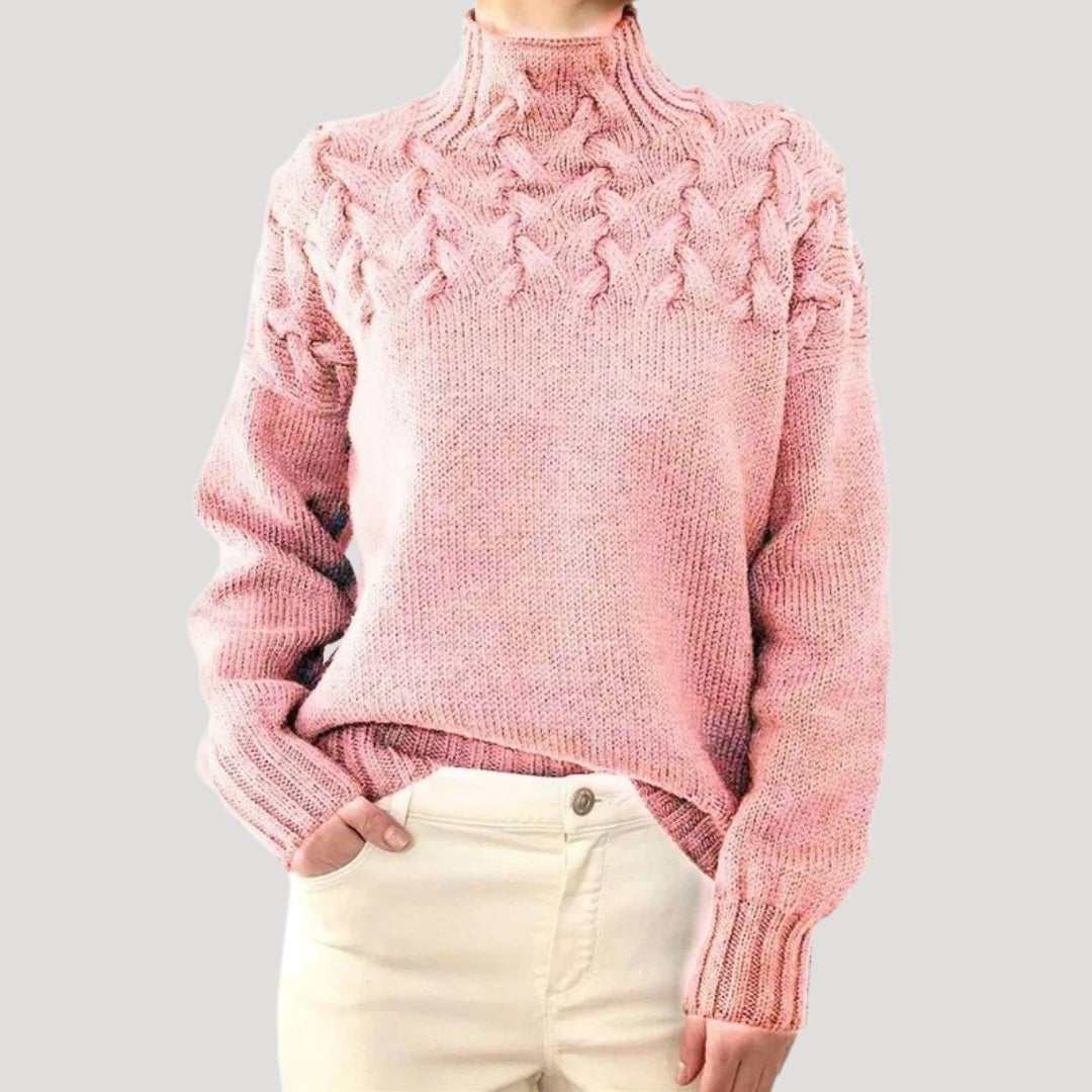 Avery | Eleganter und kuscheliger Zopfstrick-Rollkragenpullover 3