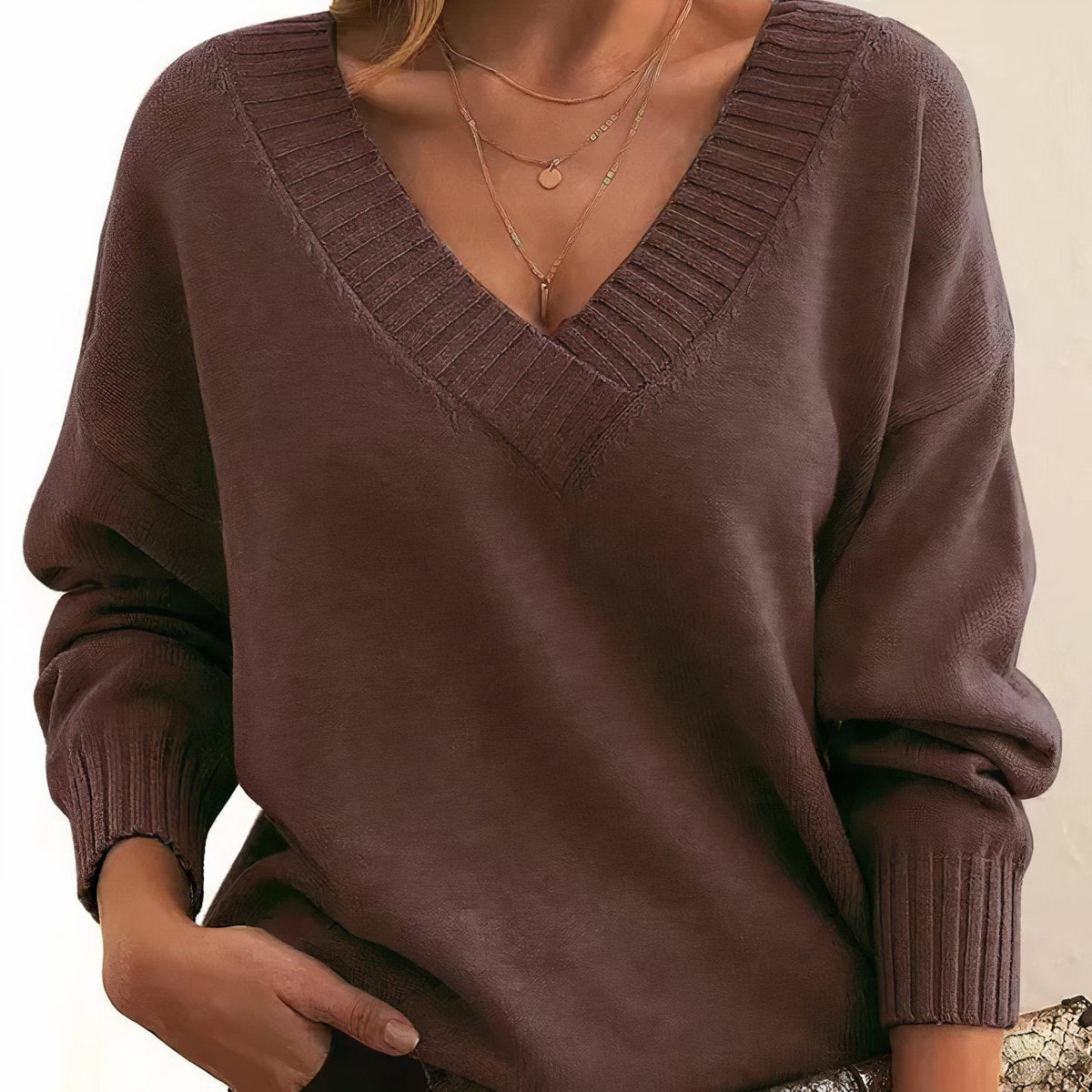 Grace | Damen-Strickpullover aus Kaschmirmischung mit V-Ausschnitt und langen Ärmeln 10