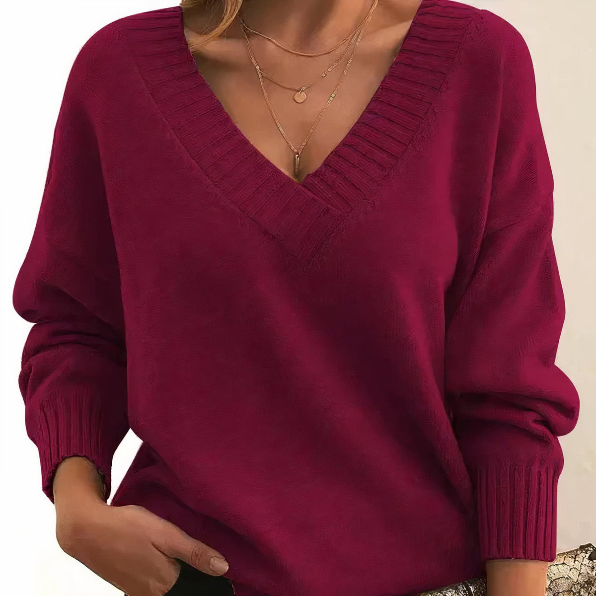 Grace | Damen-Strickpullover aus Kaschmirmischung mit V-Ausschnitt und langen Ärmeln 7